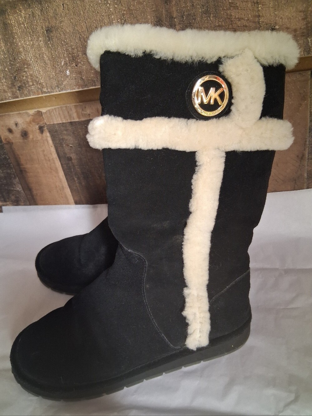 Michael Kors Fur Lined Boots Black Size 8 Womens